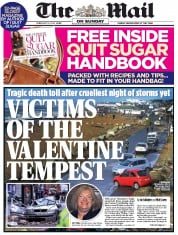 The Mail on Sunday () Newspaper Front Page for 16 February 2014