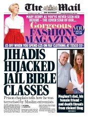 The Mail on Sunday () Newspaper Front Page for 16 September 2018