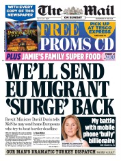The Mail on Sunday () Newspaper Front Page for 17 July 2016