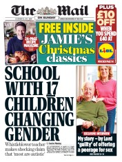 The Mail on Sunday () Newspaper Front Page for 18 November 2018