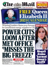 The Mail on Sunday () Newspaper Front Page for 18 December 2022