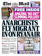 The Mail on Sunday () Newspaper Front Page for 18 September 2016