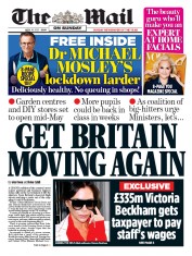 The Mail on Sunday () Newspaper Front Page for 19 April 2020
