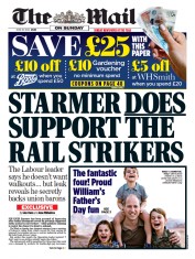 The Mail on Sunday () Newspaper Front Page for 19 June 2022