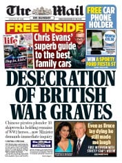 The Mail on Sunday () Newspaper Front Page for 19 August 2018