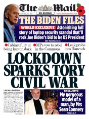 The Mail on Sunday () Newspaper Front Page for 1 November 2020