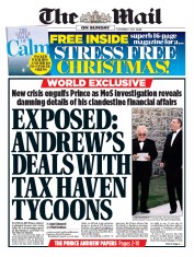The Mail on Sunday () Newspaper Front Page for 1 December 2019