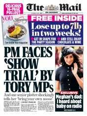 The Mail on Sunday () Newspaper Front Page for 21 October 2018