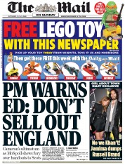 The Mail on Sunday () Newspaper Front Page for 21 September 2014
