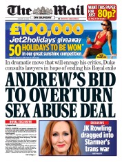 The Mail on Sunday () Newspaper Front Page for 22 January 2023