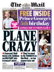 The Mail on Sunday () Newspaper Front Page for 22 July 2018