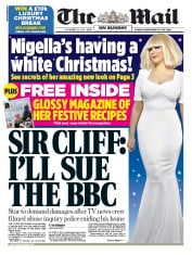 The Mail on Sunday () Newspaper Front Page for 23 November 2014