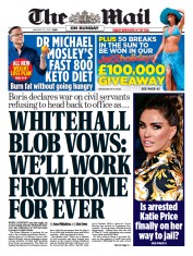 The Mail on Sunday () Newspaper Front Page for 23 January 2022