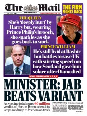 The Mail on Sunday () Newspaper Front Page for 23 May 2021