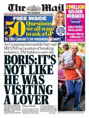 The Mail on Sunday () Newspaper Front Page for 24 May 2020