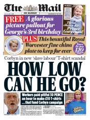 The Mail on Sunday () Newspaper Front Page for 24 July 2016