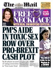The Mail on Sunday () Newspaper Front Page for 25 March 2018