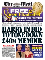The Mail on Sunday () Newspaper Front Page for 25 September 2022