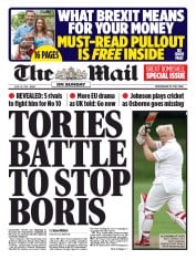 The Mail on Sunday () Newspaper Front Page for 26 June 2016