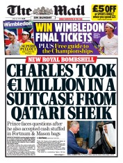 The Mail on Sunday () Newspaper Front Page for 26 June 2022