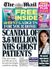 The Mail on Sunday () Newspaper Front Page for 26 August 2018
