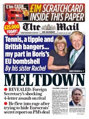 The Mail on Sunday () Newspaper Front Page for 28 February 2016