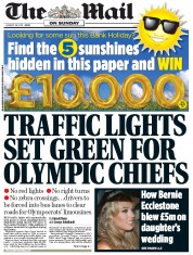The Mail on Sunday () Newspaper Front Page for 28 August 2011