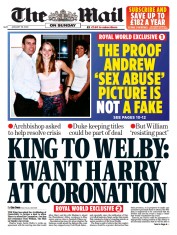 The Mail on Sunday () Newspaper Front Page for 29 January 2023