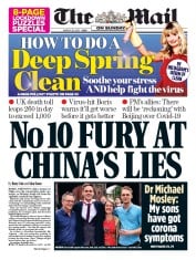The Mail on Sunday () Newspaper Front Page for 29 March 2020
