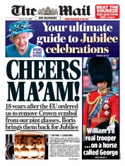 The Mail on Sunday () Newspaper Front Page for 29 May 2022