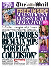The Mail on Sunday () Newspaper Front Page for 29 September 2019