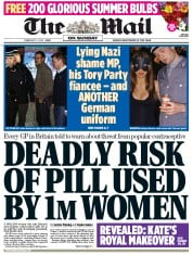 The Mail on Sunday () Newspaper Front Page for 2 February 2014