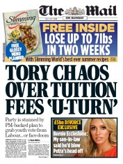 The Mail on Sunday () Newspaper Front Page for 2 July 2017