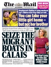The Mail on Sunday () Newspaper Front Page for 30 December 2018
