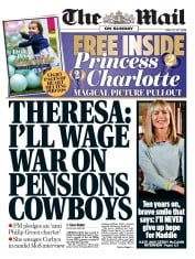 The Mail on Sunday () Newspaper Front Page for 30 April 2017