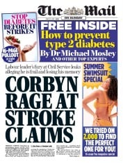 The Mail on Sunday () Newspaper Front Page for 30 June 2019