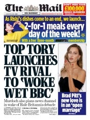 The Mail on Sunday () Newspaper Front Page for 30 August 2020