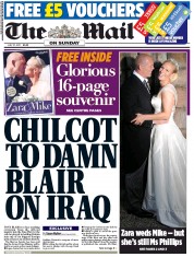 The Mail on Sunday () Newspaper Front Page for 31 July 2011