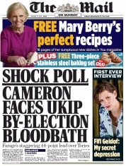 The Mail on Sunday () Newspaper Front Page for 31 August 2014