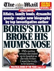 The Mail on Sunday () Newspaper Front Page for 4 October 2020