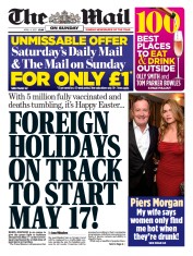The Mail on Sunday () Newspaper Front Page for 4 April 2021