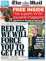 The Mail on Sunday () Newspaper Front Page for 4 May 2014