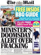 The Mail on Sunday () Newspaper Front Page for 4 August 2013