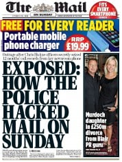 The Mail on Sunday () Newspaper Front Page for 5 October 2014