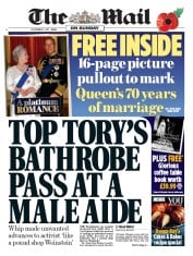 The Mail on Sunday () Newspaper Front Page for 5 November 2017