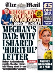 The Mail on Sunday () Newspaper Front Page for 6 October 2019