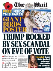 The Mail on Sunday () Newspaper Front Page for 6 November 2016