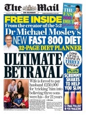 The Mail on Sunday () Newspaper Front Page for 6 January 2019