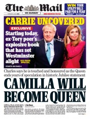 The Mail on Sunday () Newspaper Front Page for 6 February 2022