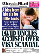 The Mail on Sunday () Newspaper Front Page for 6 May 2018